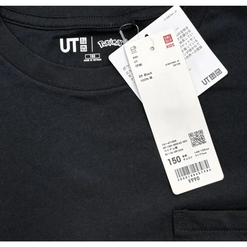 Uniqlo Pokemon Pikachu Graphic Pocket T-Shirt Black